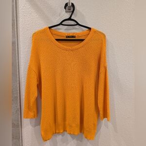 Orange Zara Knit Sweater Top